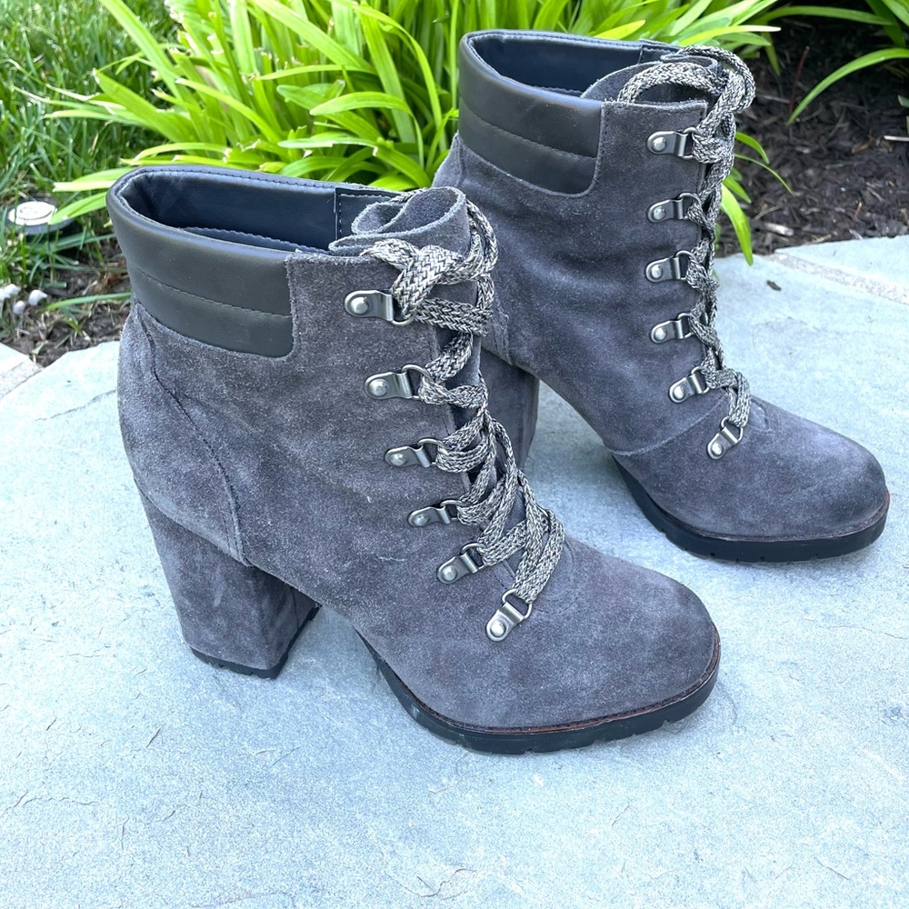 Sam Edelman Carolena Lace-Up Suede Booties - Picture 10 of 11